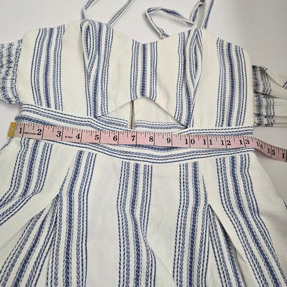 RACHEL Rachel Roy Lola Dress Cotton Stripe Cut-Out Twist Bodice Knee-Length 2 - Picture 7 of 13